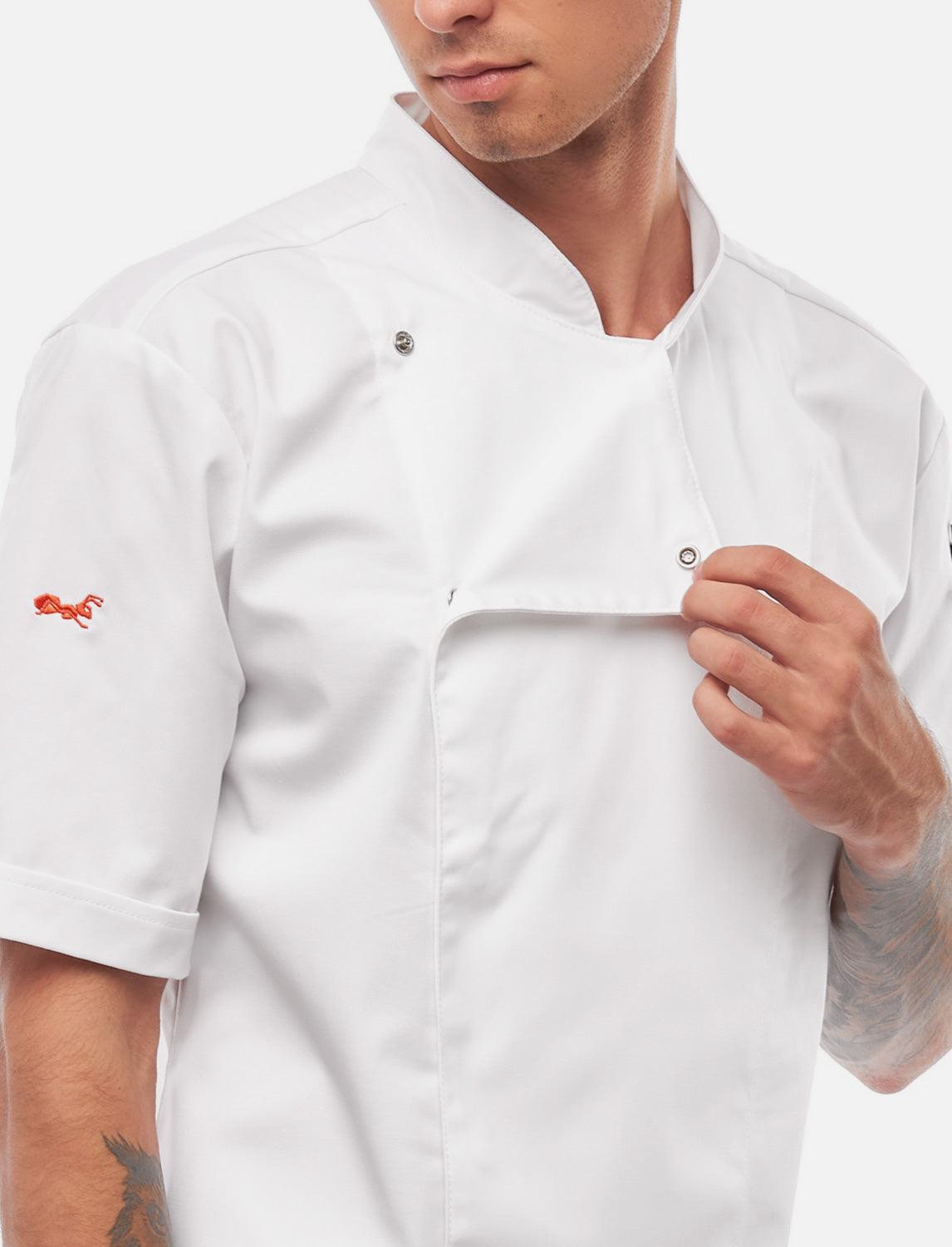 easyMove Kochjacke Herren Kurzarm mit dryMesh Einsatz - Druckknöpfen