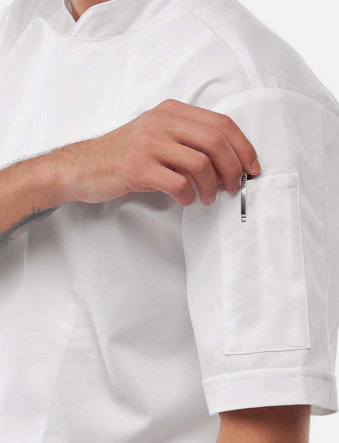 easyMove Kochjacke Herren Kurzarm mit dryMesh Einsatz - Druckknöpfen