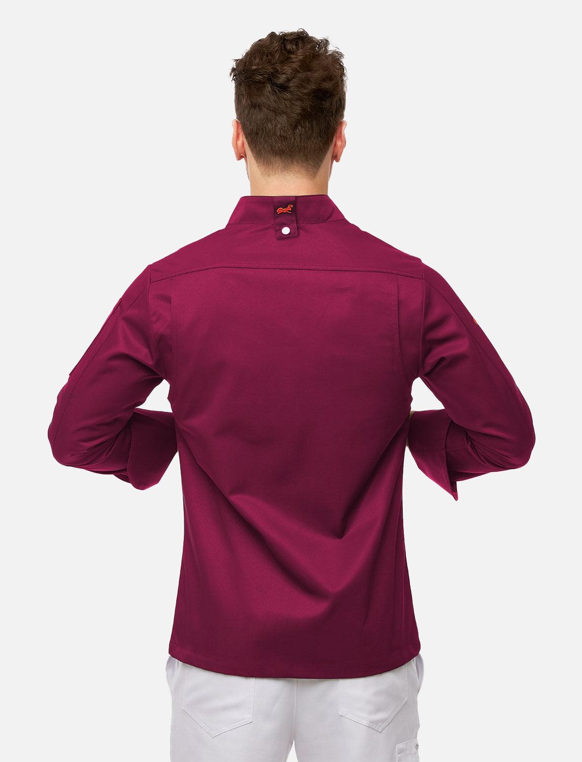 easyMove Kochjacke Herren Langarm mit Druckknöpfen Slim Fit