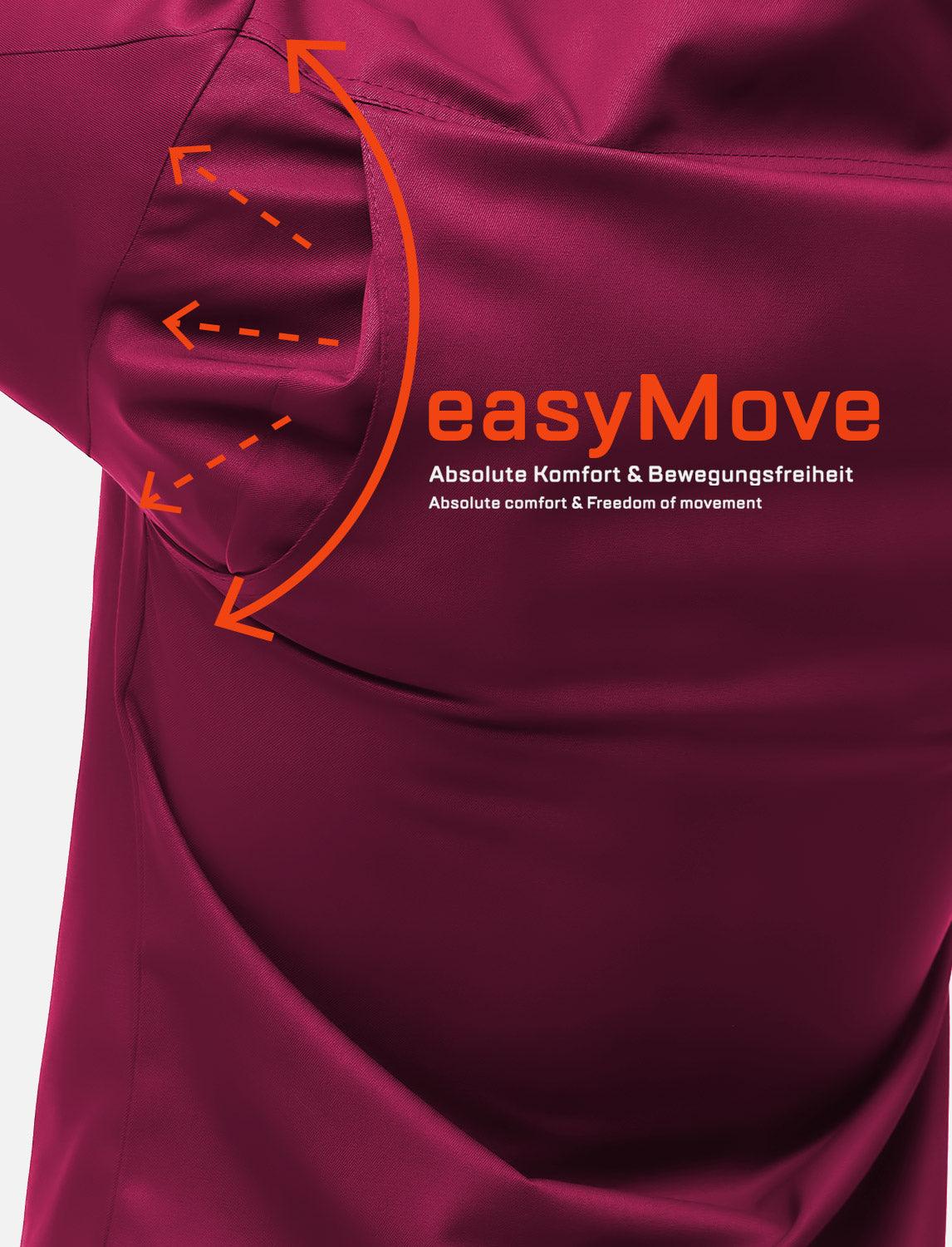 easyMove Kochjacke Herren Langarm mit Druckknöpfen Slim Fit