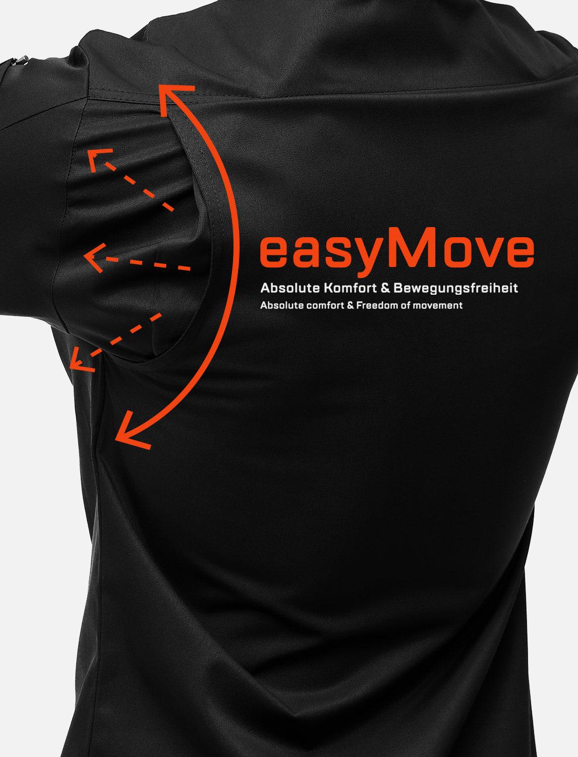 easyMove Kochjacke Herren Langarm mit Druckknöpfen Slim Fit