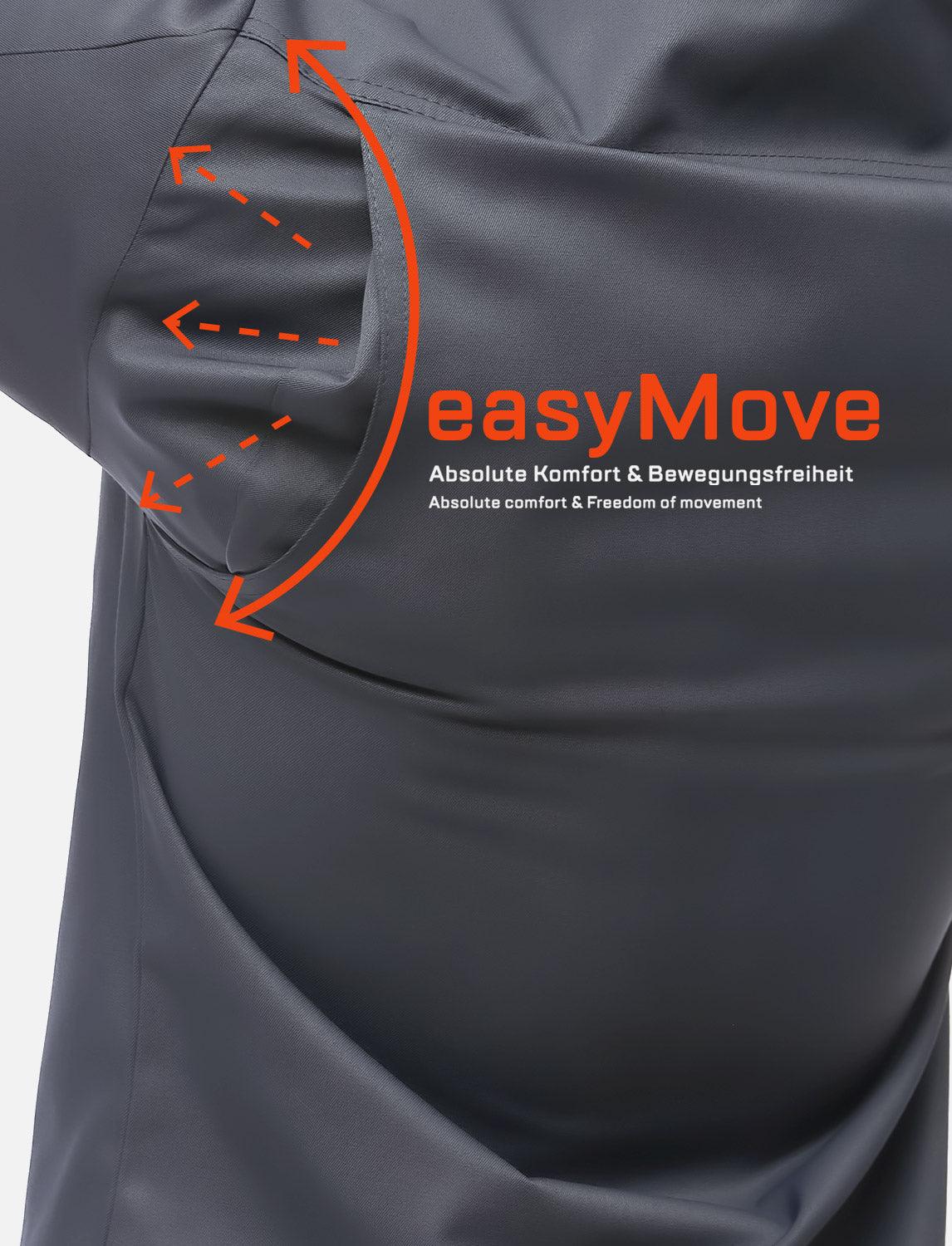 easyMove Kochjacke Herren Langarm mit Druckknöpfen Slim Fit