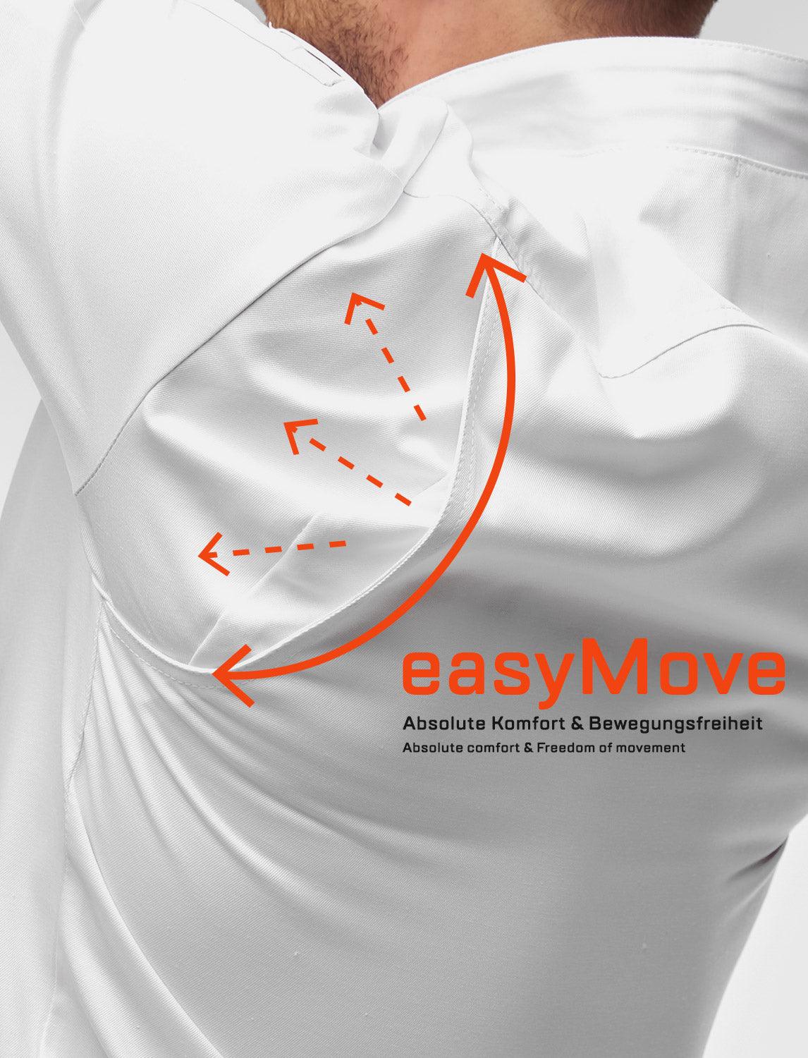 easyMove Kochjacke Herren Langarm mit Druckknöpfen Slim Fit