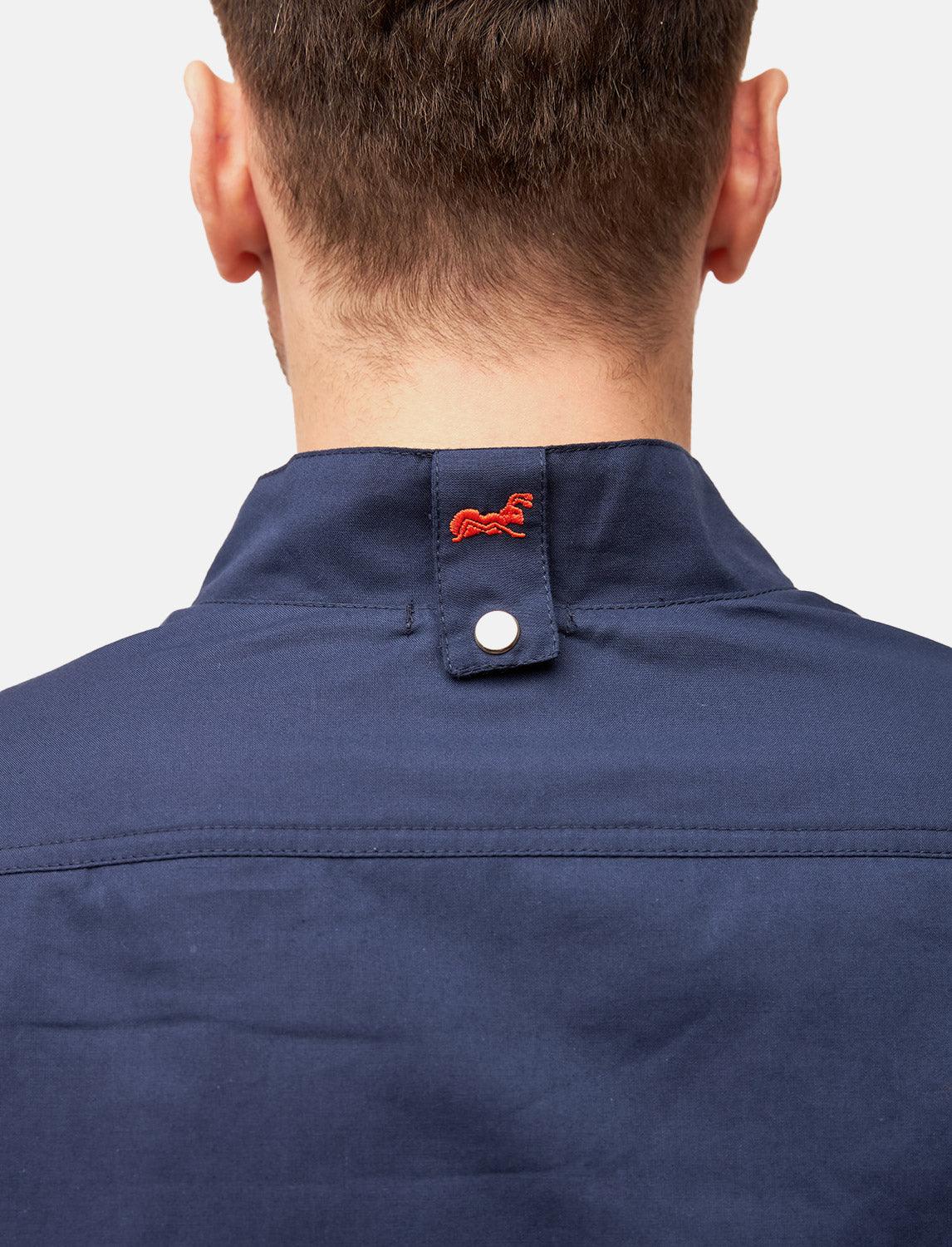 leichte Herren Kochjacke Kurzarm inkl. Kugelknöpfe Regular Fit Blau