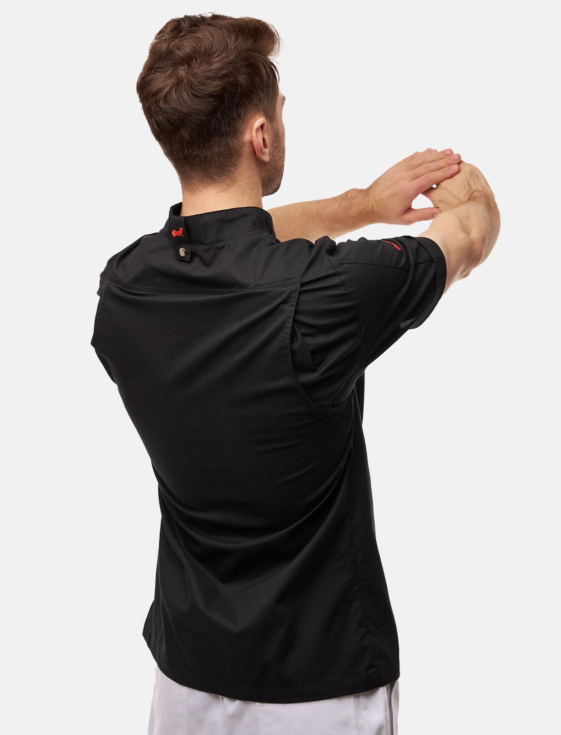 100% Baumwolle leichte Kochjacke Herren Kurzarm inkl. Kugelknöpfe Regular Fit