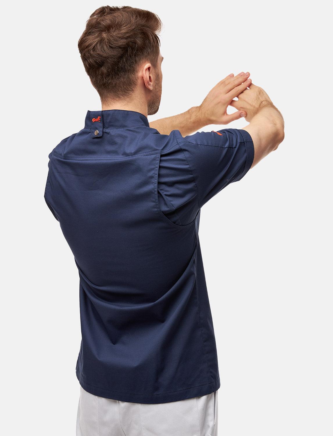 100% Baumwolle leichte Kochjacke Herren Kurzarm inkl. Kugelknöpfe Regular Fit