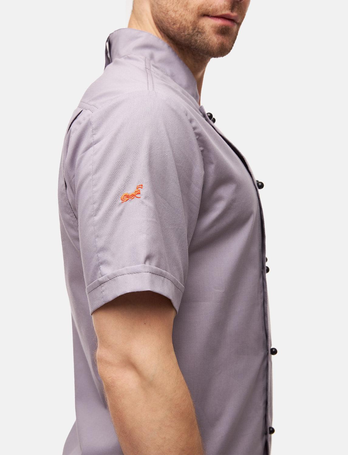 100% Baumwolle leichte Kochjacke Herren Kurzarm inkl. Kugelknöpfe Regular Fit