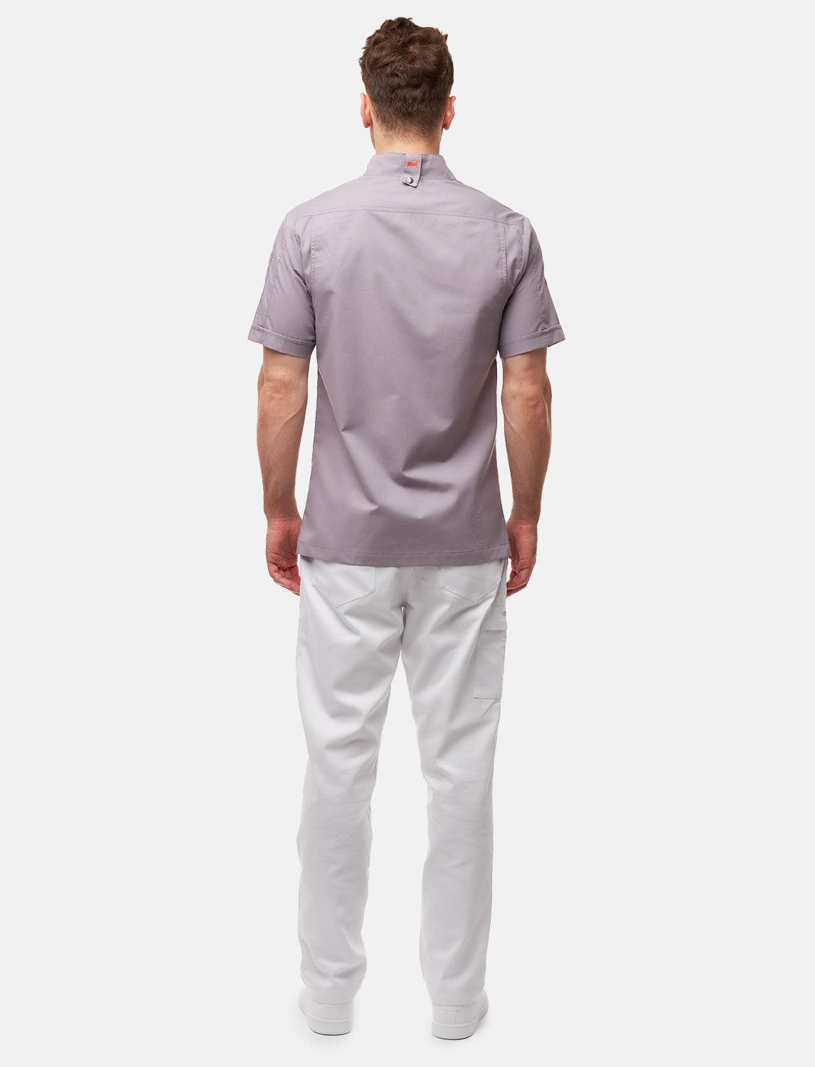 100% Baumwolle leichte Kochjacke Herren Kurzarm inkl. Kugelknöpfe Regular Fit