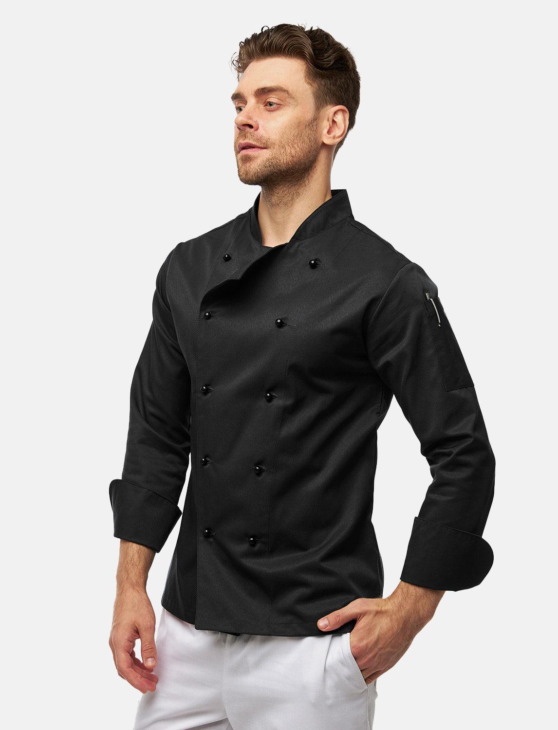 easyClean Herren Kochjacke inkl. Kugelknöpfe Baumwolle Langarm Regular Fit