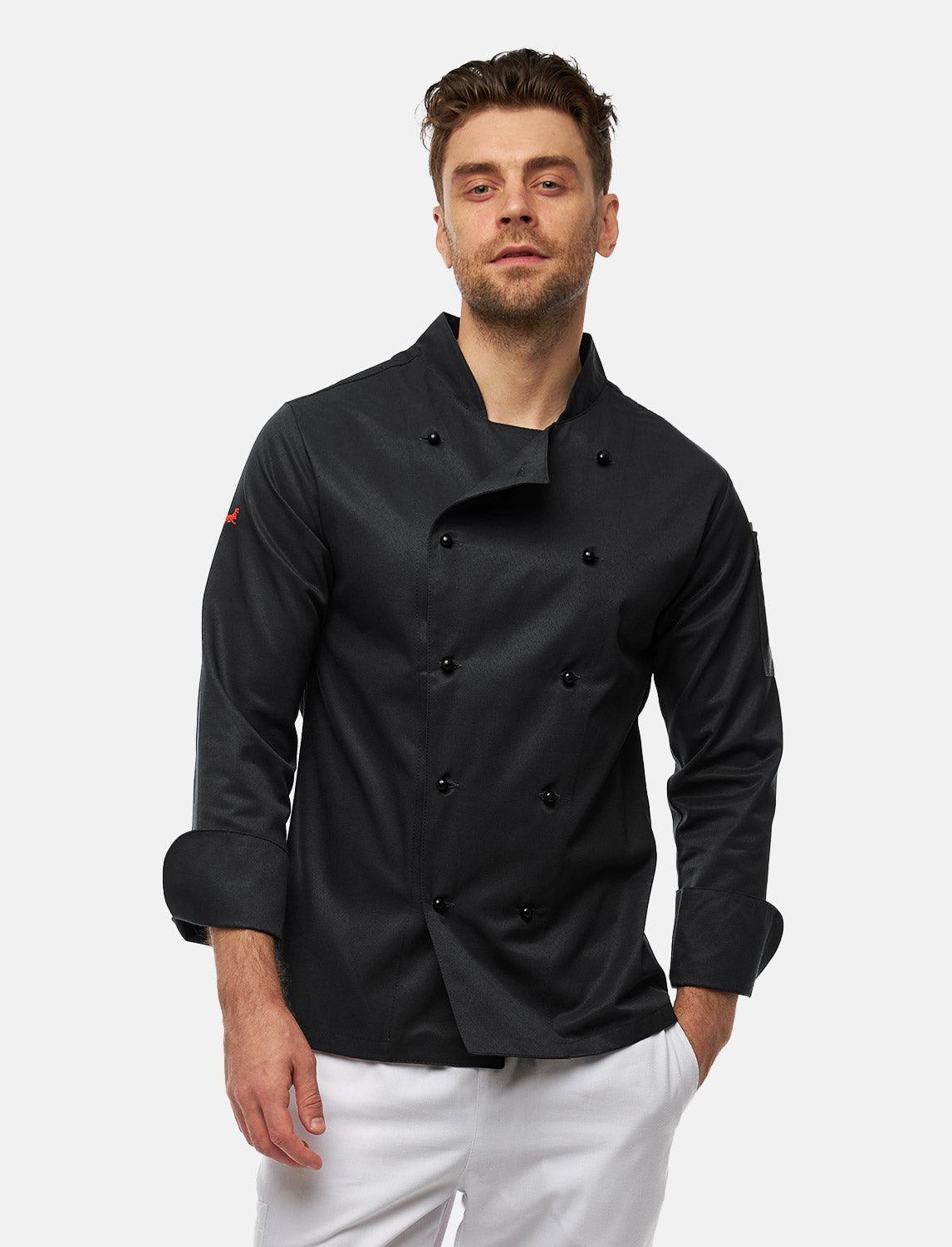 easyClean Herren Kochjacke inkl. Kugelknöpfe Baumwolle Langarm Regular Fit