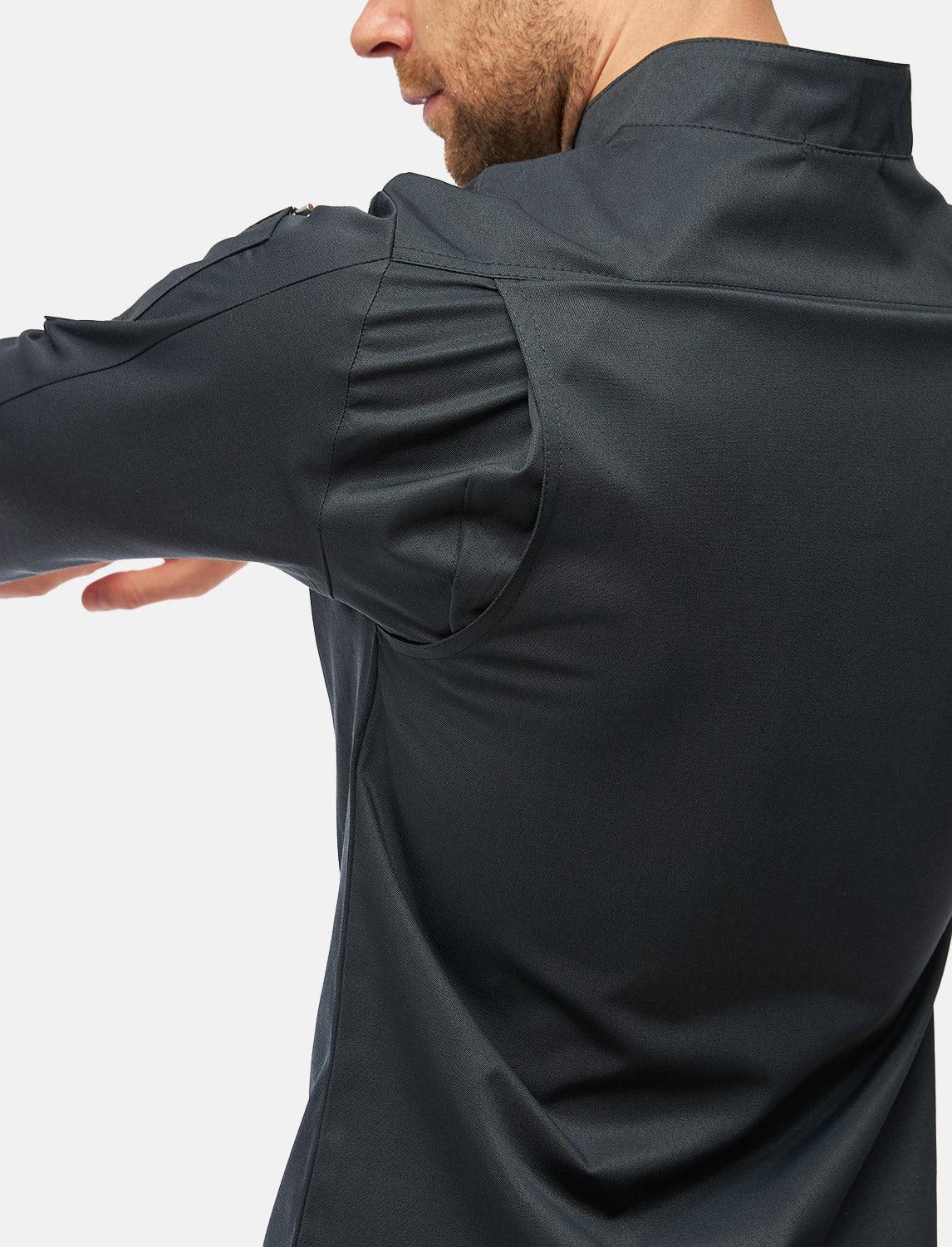 easyClean Herren Kochjacke inkl. Kugelknöpfe Baumwolle Langarm Regular Fit