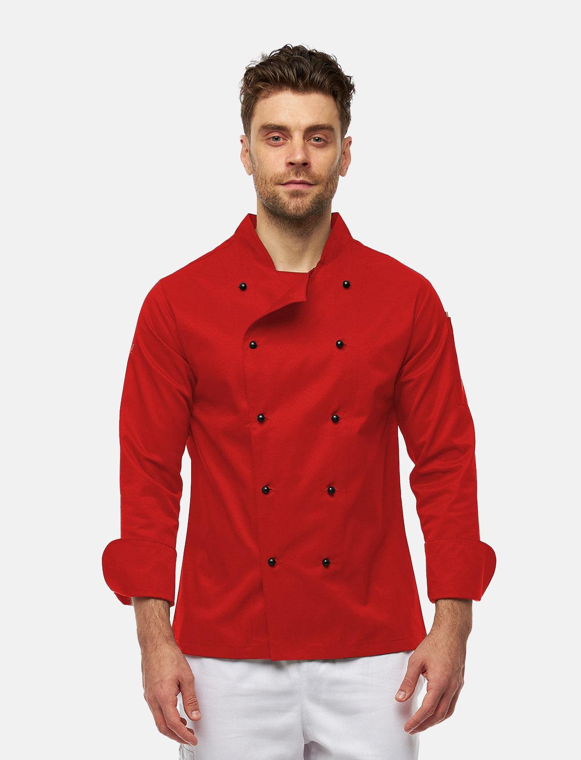 easyClean Herren Kochjacke inkl. Kugelknöpfe Baumwolle Langarm Regular Fit