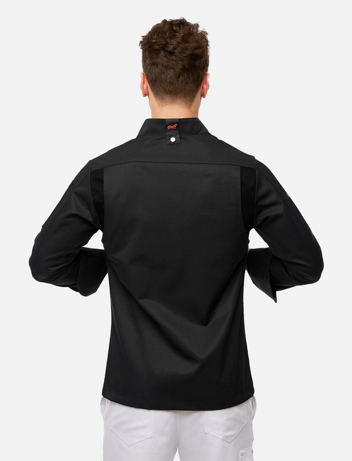 Kochjacke Herren Langarm easyMove mit dryMesh Einsatz – Druckknöpfen