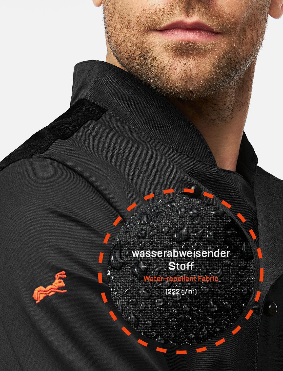 Herren Kochjacke mit Stretch Rücken inkl. Kugelknöpfe - Kurzarm