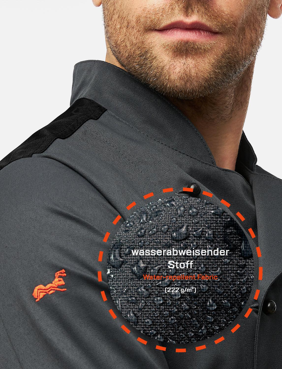 Herren Kochjacke mit Stretch Rücken inkl. Kugelknöpfe - Kurzarm
