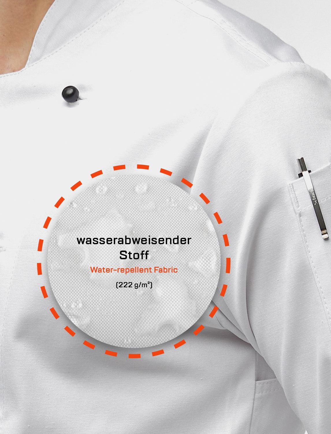 Herren Kochjacke mit Stretch Rücken inkl. Kugelknöpfe - Kurzarm