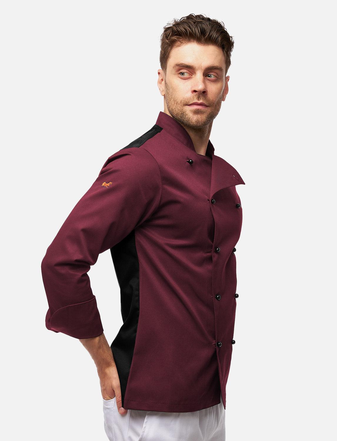 Herren Kochjacke mit Stretch Rücken inkl. Kugelknöpfe - Langarm