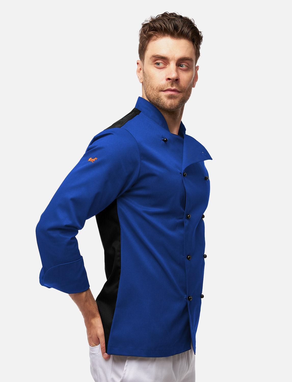 Herren Kochjacke mit Stretch Rücken inkl. Kugelknöpfe - Langarm