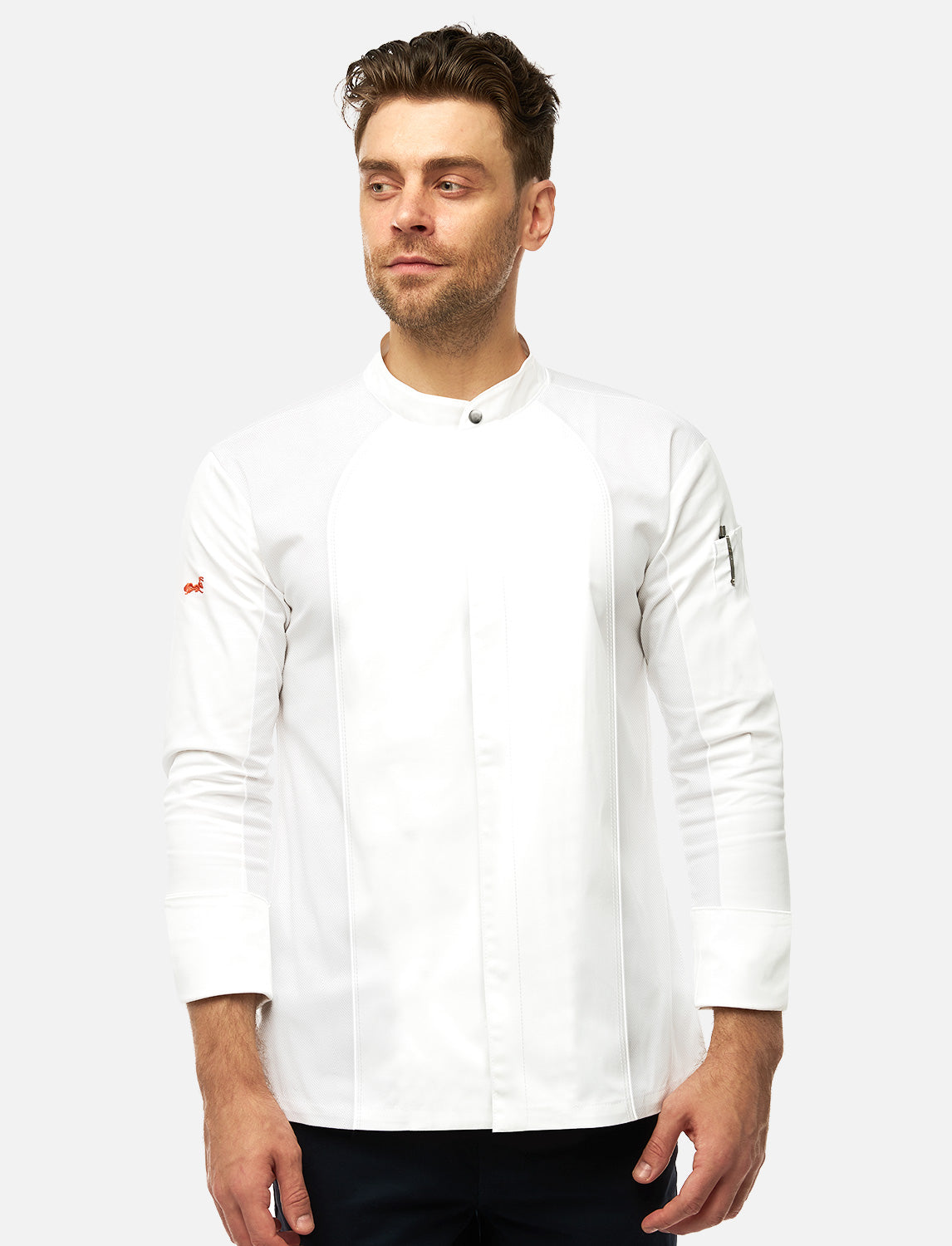 moderne Kochjacke Herren Langarm mit Druckknöpfen easyMove und dryMesh