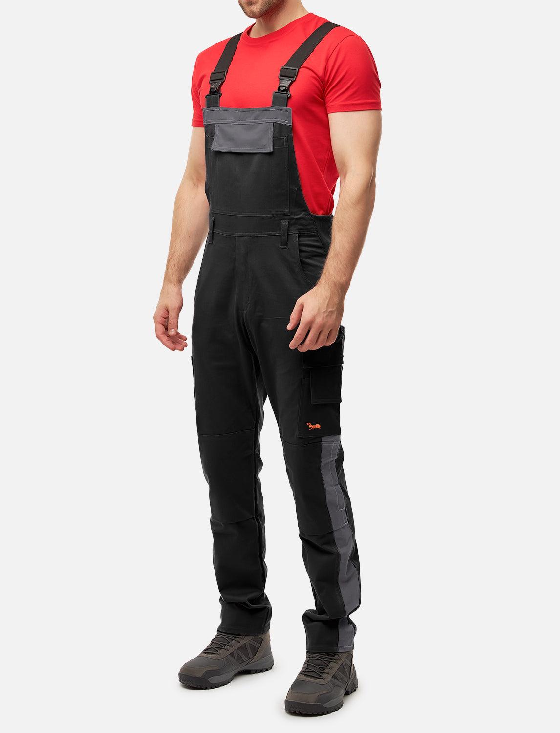 power Stretch Herren Arbeitslatzhose Stretch-Latzhose Arbeitshose mit Kniepolstertaschen