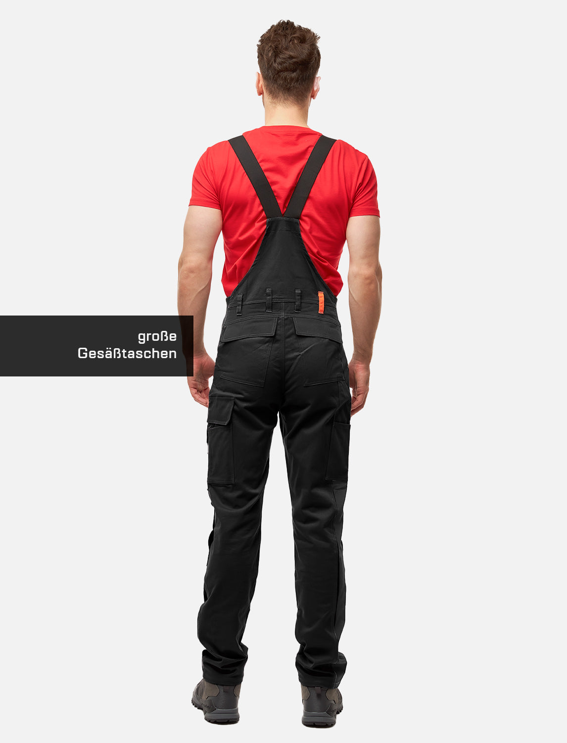 Männer Profi-Arbeits-Latzhose mit Kniepolstertaschen für Handwerk und Bau aus Stretch Strong Baumwolle