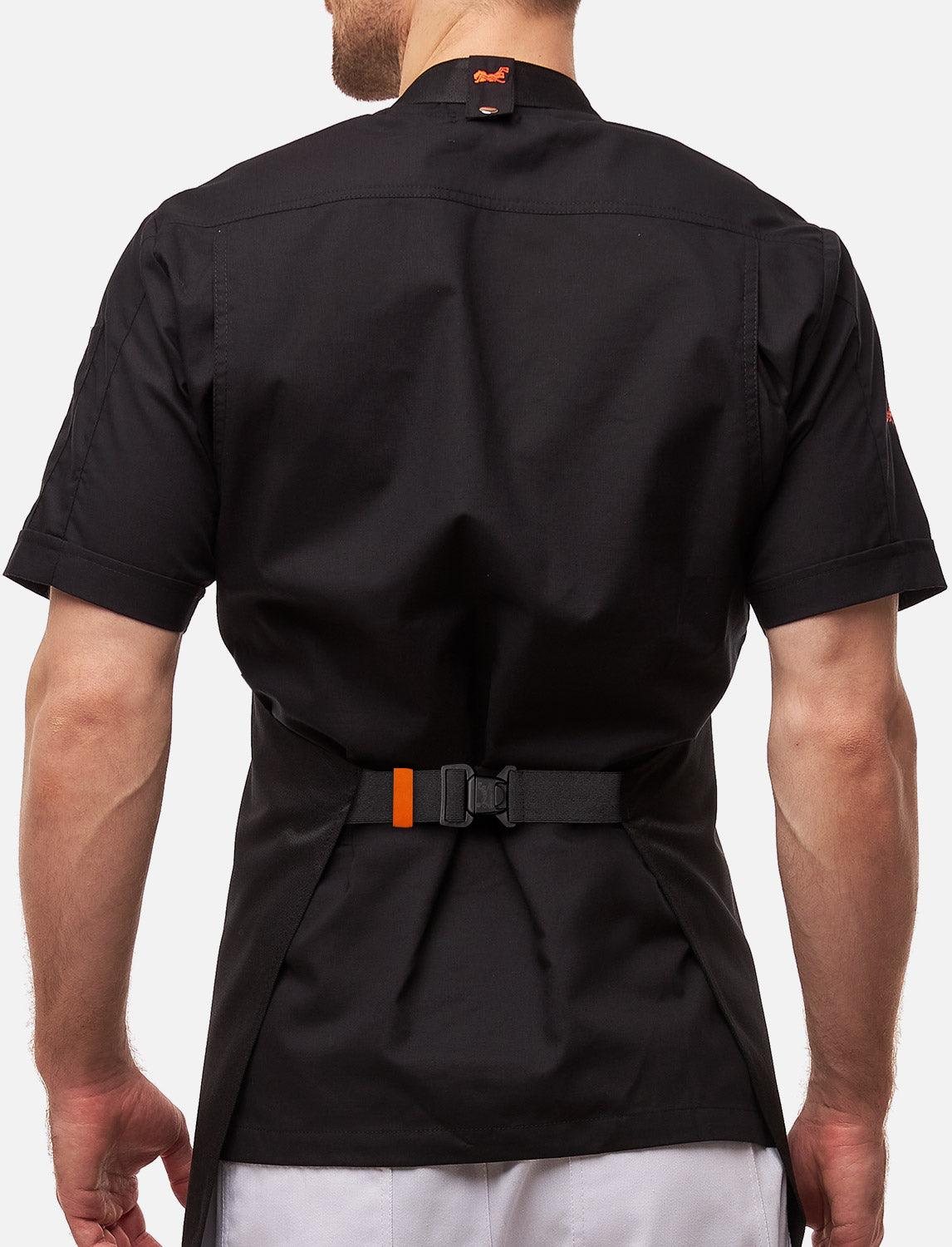 Latzschürze mit Taschen, verstellbarem Nackenband und elastischem Bund