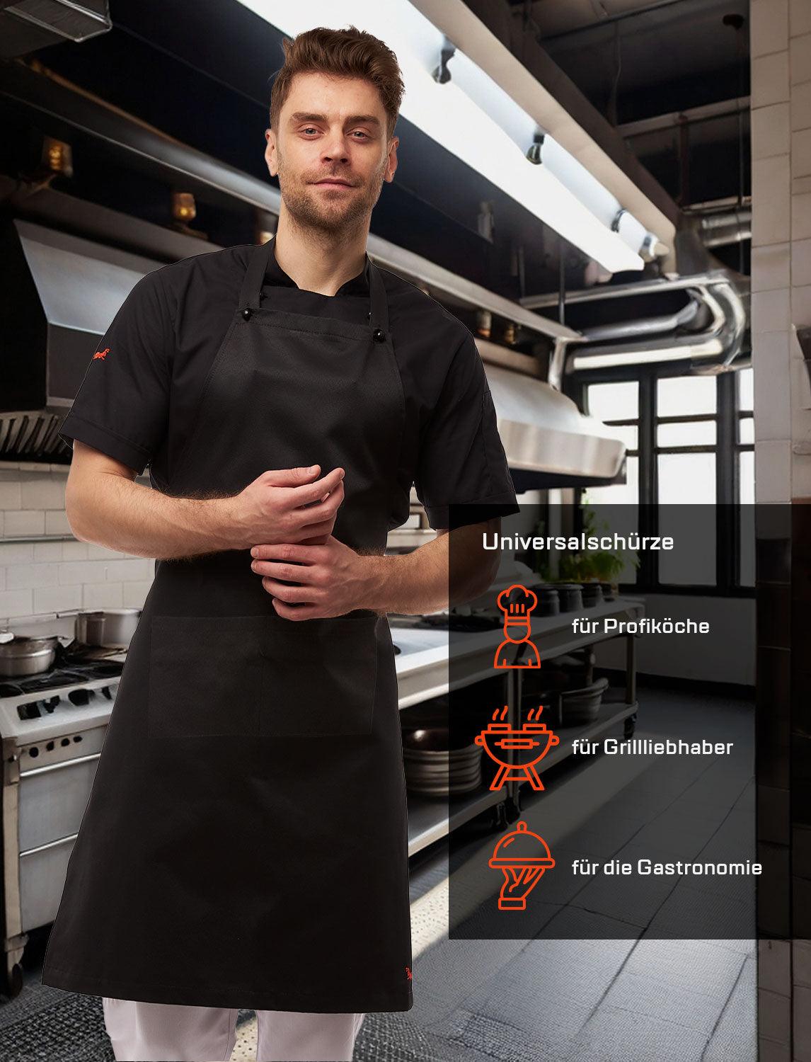 freeNeck Latzschürze mit Taschen wasserabweisend Kochschürze Unisex 105×70 cm