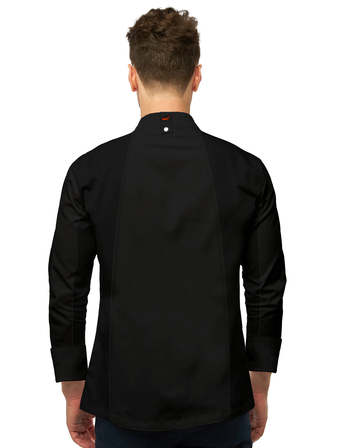 Kochjacke Herren Langarm mit Druckknöpfen easyClean und dryMesh Langarm Slim Fit Chef Uniform Jacket moderne Bäckerjacke