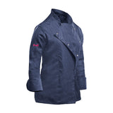Stretch Kochjacke Damen Slim Fit mit Druckknöpfen | StrongAnt D411LANGSTR