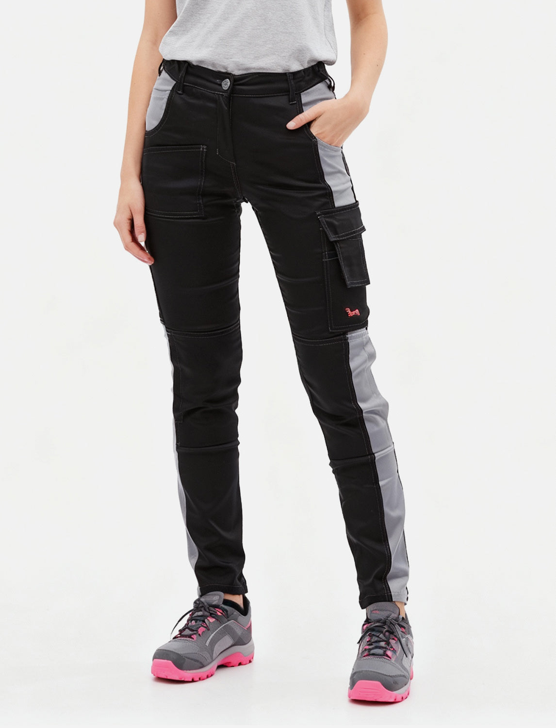 Damen Arbeitshose komplett Stretch mit Kniepolstertaschen Slim Fit