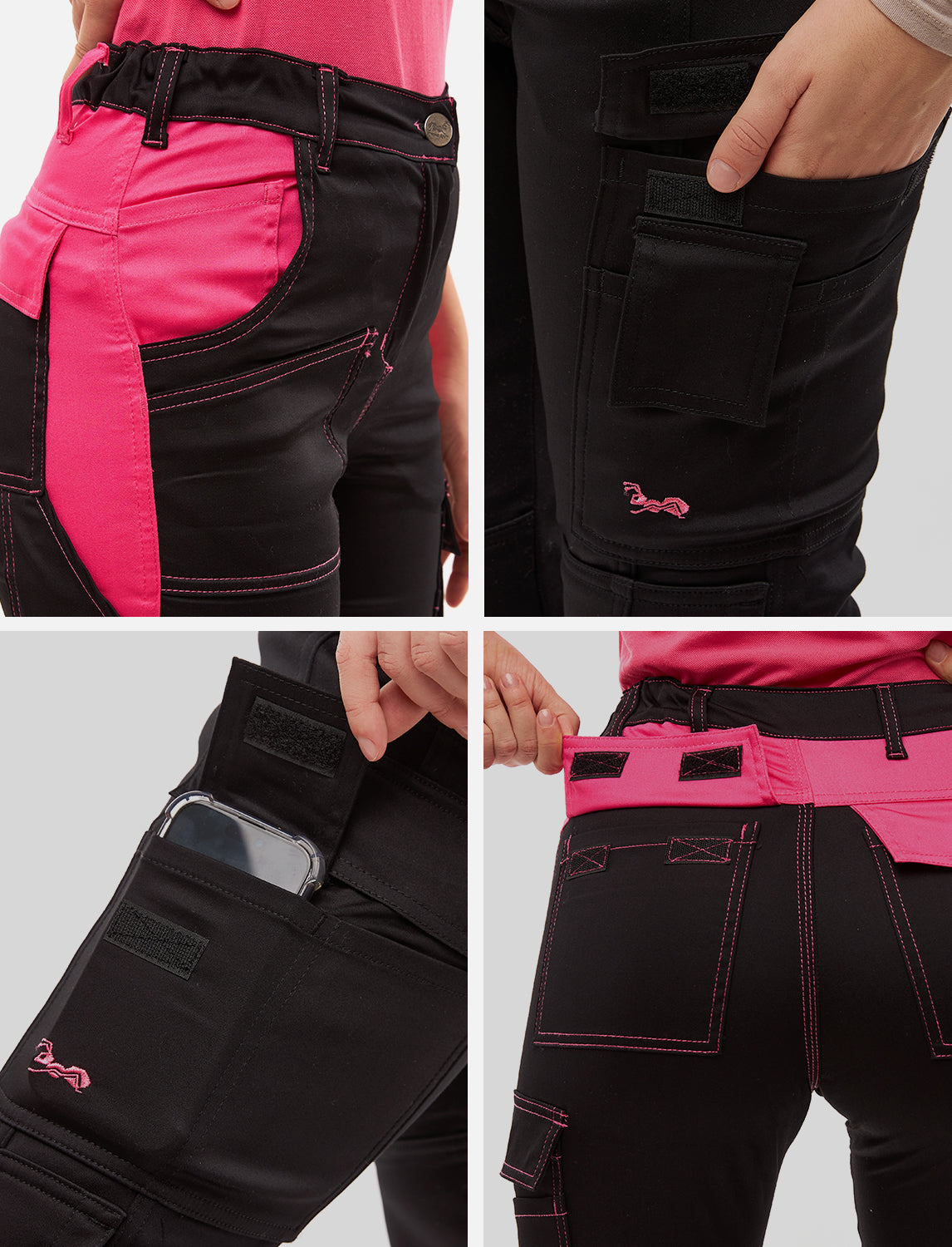 Damen Arbeitshose komplett Stretch mit Kniepolstertaschen Slim Fit