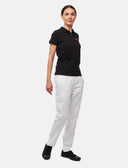 Damen Kochhose mit Gummizug Cargo Regular Fit Weiß / Schwarz