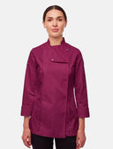 Stretch Kochjacke Damen Slim Fit mit Druckknöpfen | StrongAnt D411LANGSTR