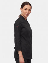 Stretch Kochjacke Damen Slim Fit mit Druckknöpfen | StrongAnt D411LANGSTR