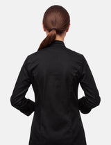 Stretch Kochjacke Damen Slim Fit mit Druckknöpfen | StrongAnt D411LANGSTR
