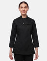 Stretch Kochjacke Damen Slim Fit mit Druckknöpfen | StrongAnt D411LANGSTR