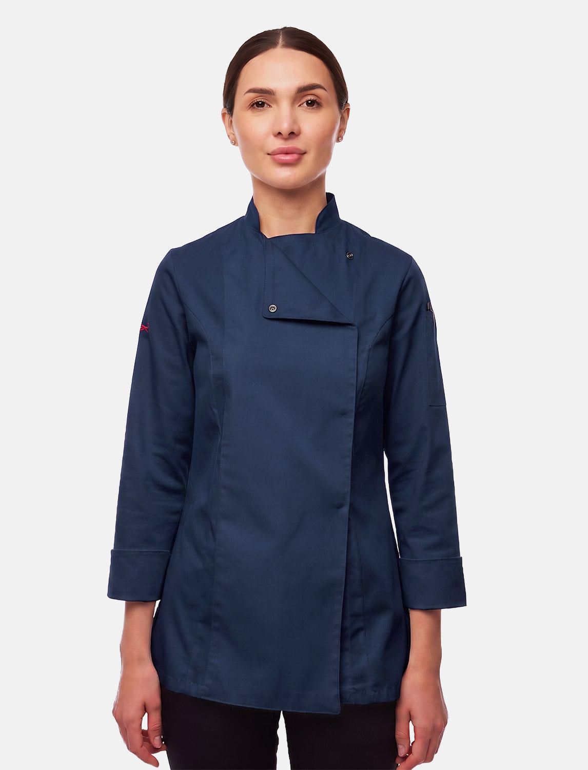 Stretch Kochjacke Damen Slim Fit mit Druckknöpfen | StrongAnt D411LANGSTR