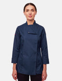 Stretch Kochjacke Damen Slim Fit mit Druckknöpfen | StrongAnt D411LANGSTR