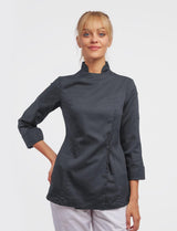 Stretch Kochjacke Damen Slim Fit mit Druckknöpfen | StrongAnt D411LANGSTR