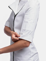 Damen Stretch Kochjacke mit Reißverschluss Slim Fit