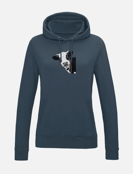 Damen-Hoodie mit Kuhmotiv