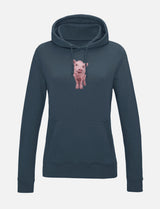 Damen-Hoodie mit Schweinchen-Stickerei