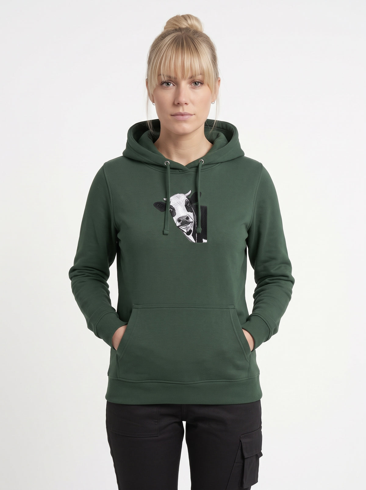 Damen-Hoodie mit Kuhmotiv