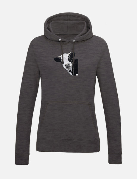 Damen-Hoodie mit Kuhmotiv