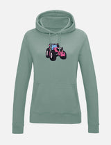 Damen-Hoodie mit Traktor-Stickerei