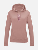 Damen-Hoodie mit Schweinchen-Stickerei