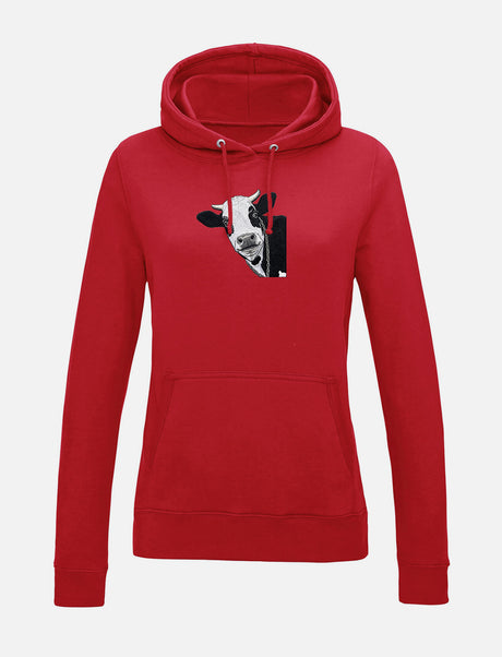 Damen-Hoodie mit Kuhmotiv