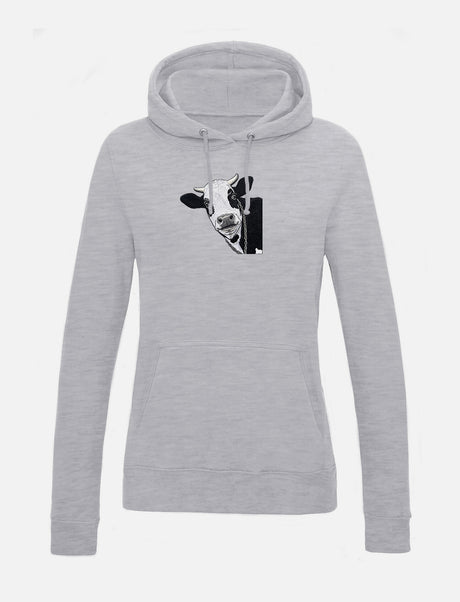 Damen-Hoodie mit Kuhmotiv