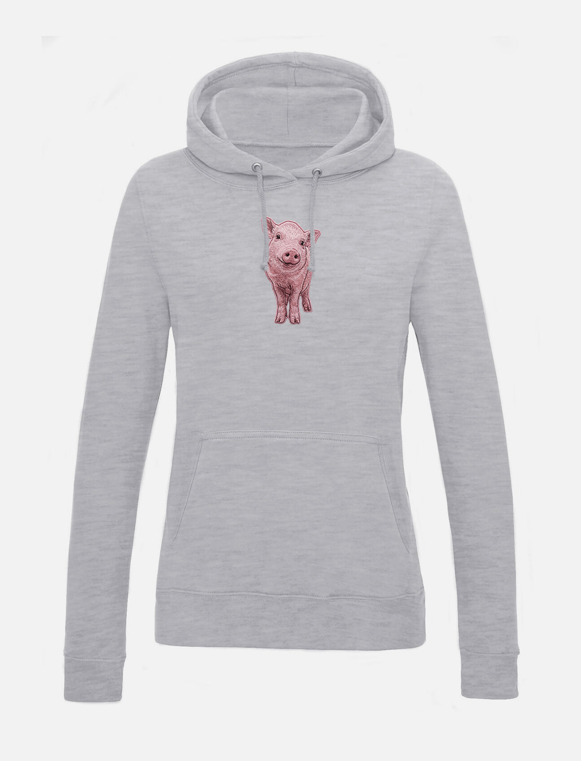 Damen-Hoodie mit Schweinchen-Stickerei