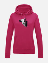 Damen-Hoodie mit Kuhmotiv